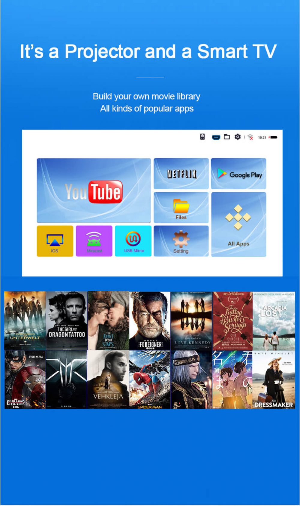 P12 Pico Projector smart apps