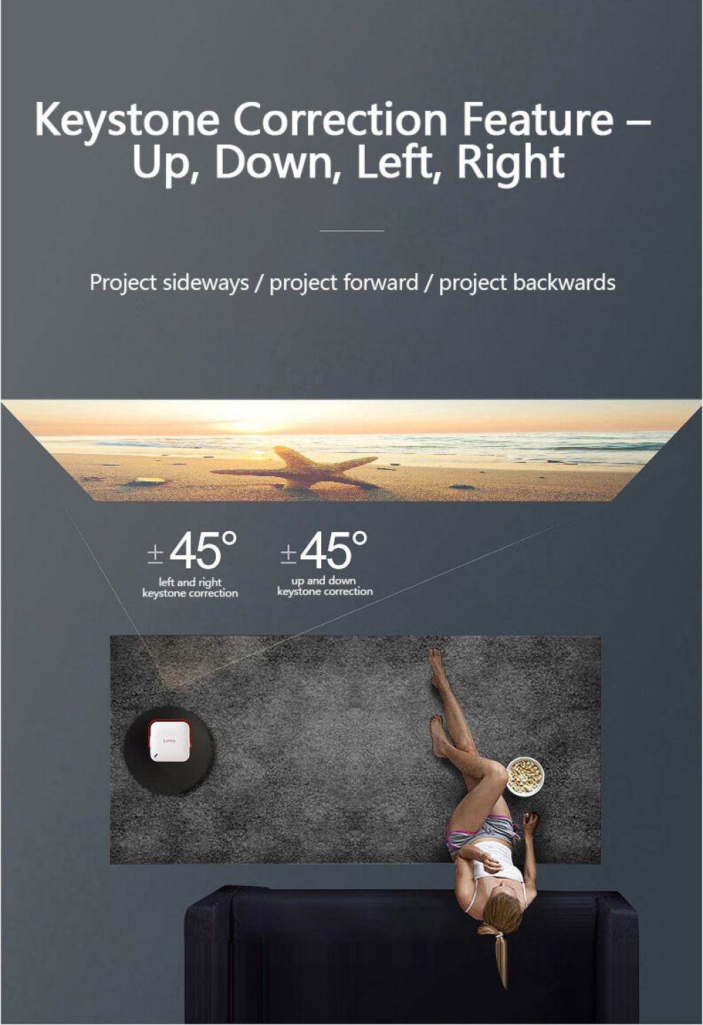 P12 Pico Projector keystone correction