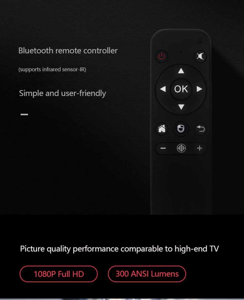 P302 Portable Projector bluetooth remote