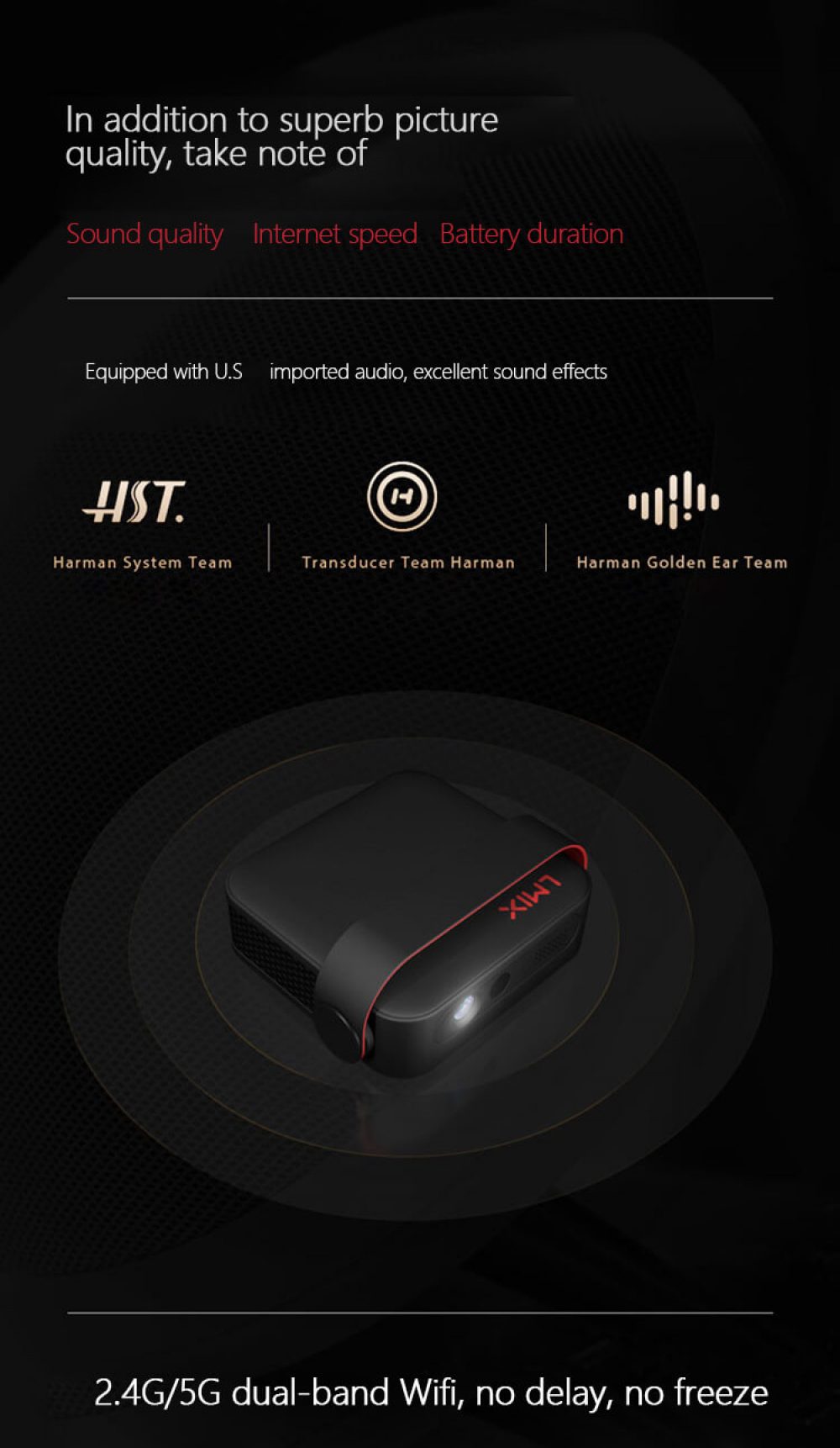 P302 Portable Projector wifi